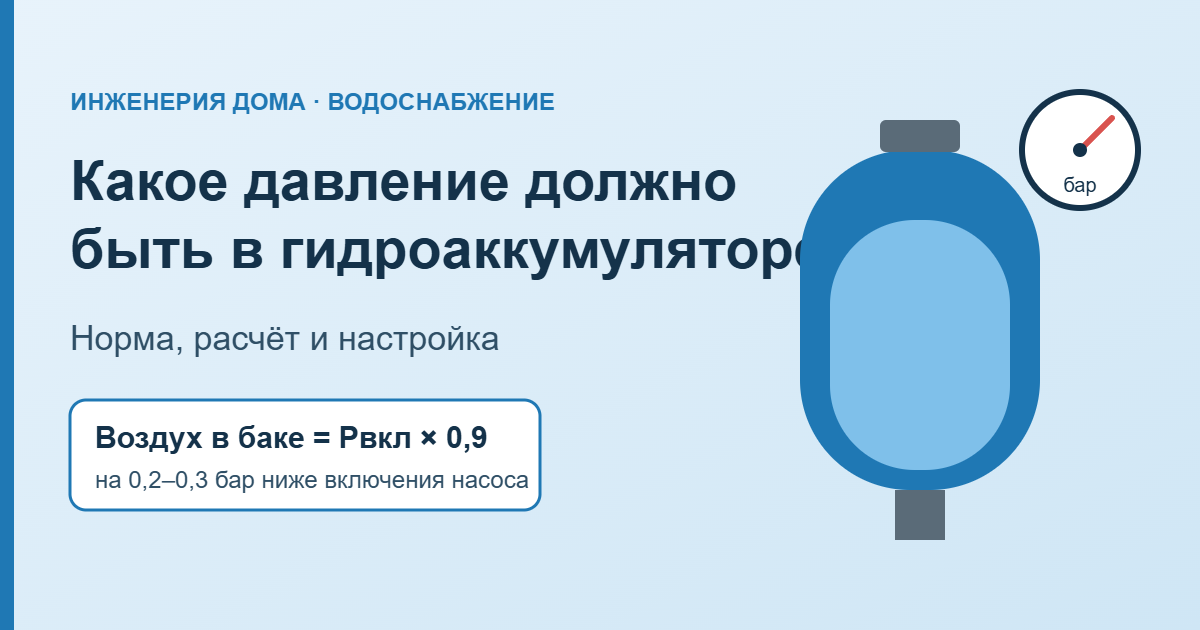 Какое давление должно быть в гидроаккумуляторе — обложка