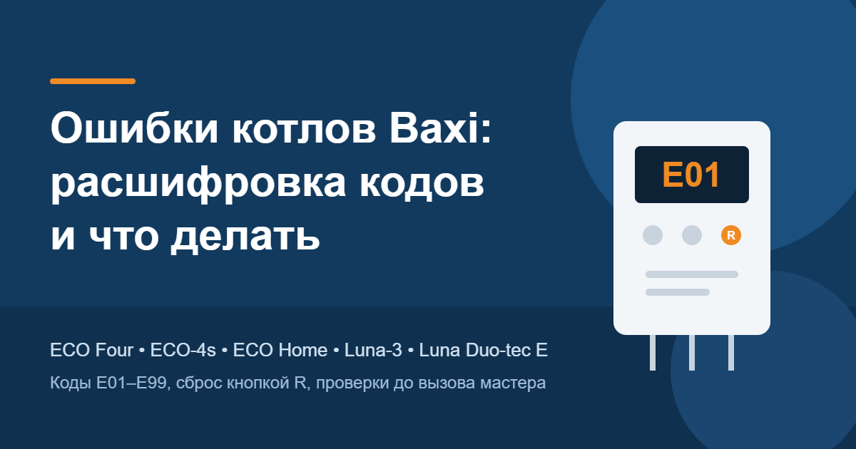 Ошибки котлов Baxi: расшифровка кодов и что делать
